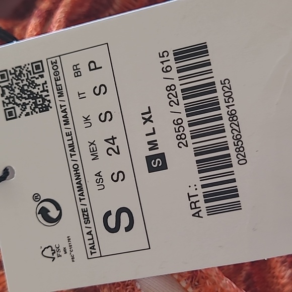 Zara Orange wavy Halter top one-piece swimwear size S - Picture 5 of 5